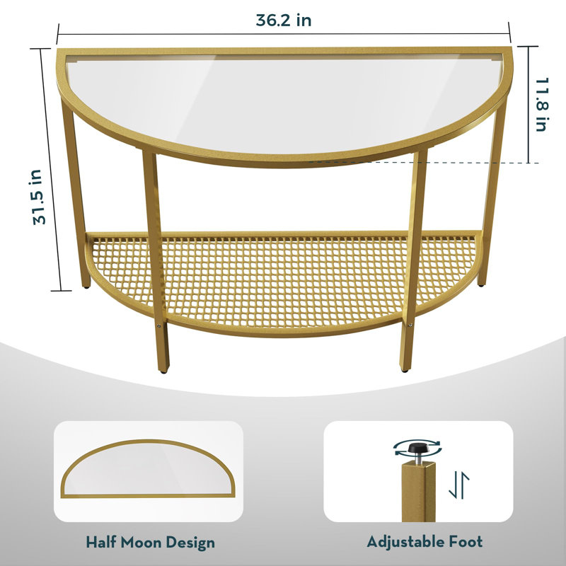 Kimblery 36.2'' Glass Top Console Table