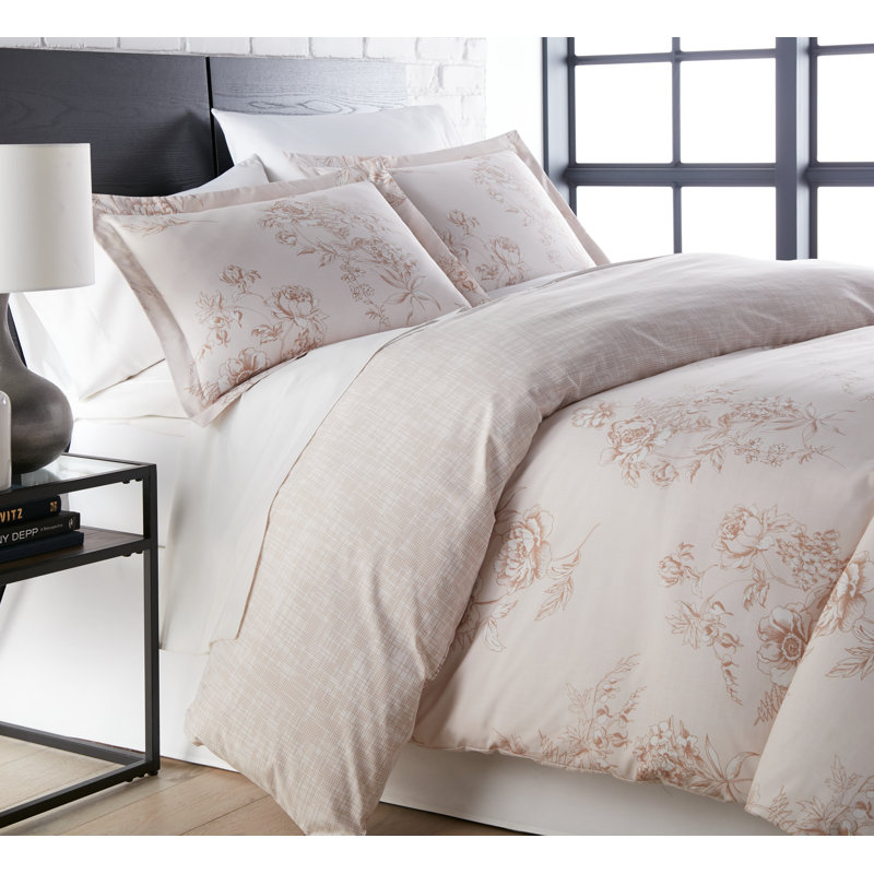 Harmony Collection Reversable oversized microfiber Comforter Set by Southshore Fine Linens, Taupe, Queen Comforter + 2 Shams