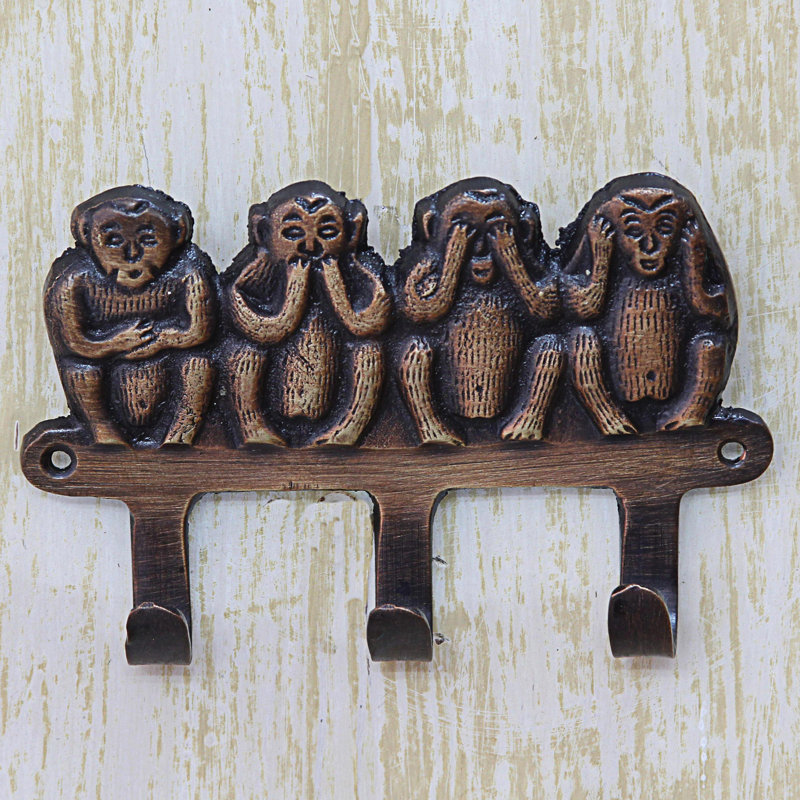 Metal Wall Organizer with Key Hooks
