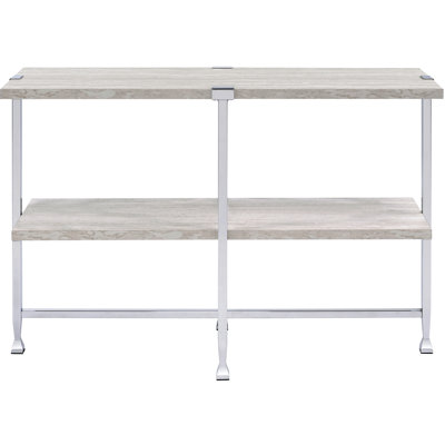 Chêne blanc et table avec tablette, combinant style et commodité dans votre espace de vie pour compléter la décoration intérieure