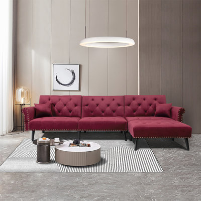 114.4'' Velvet Reclining Sofa