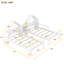 Lit plateforme simple double avec tête de lit en forme de maison et table de chevet intégrée, blanc