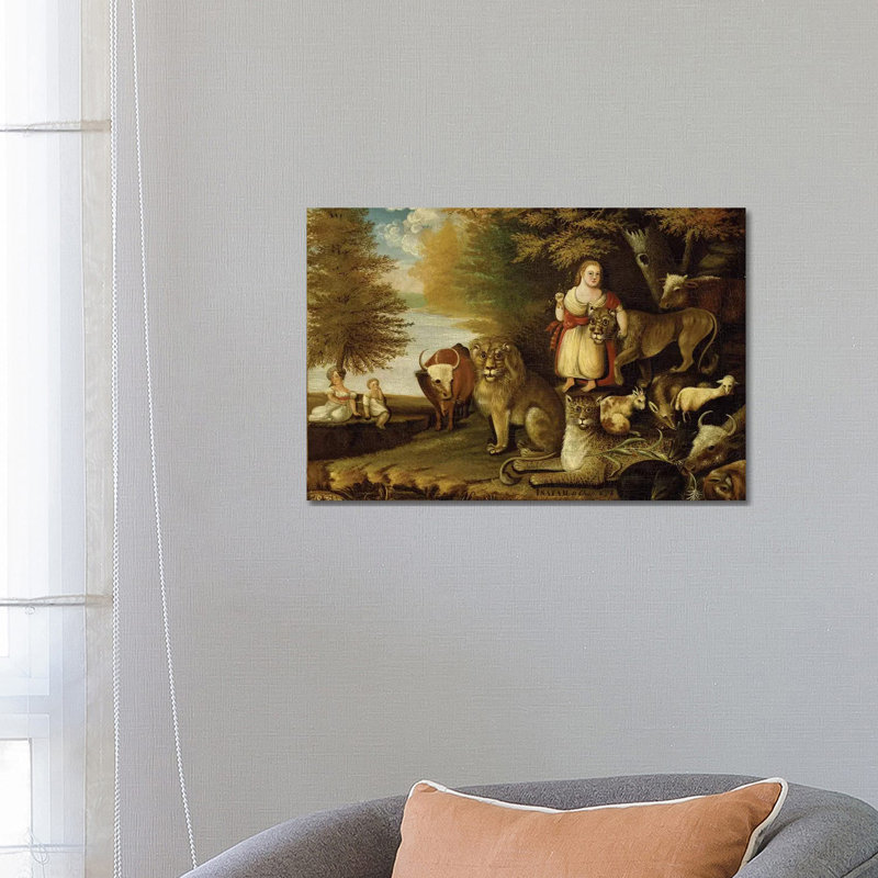 Peaceable Kingdom, C.1830-32 by Edward Hicks - Wrapped Canvas Painting, 66.04 cm H x 45.72 cm W x 1.91 cm D