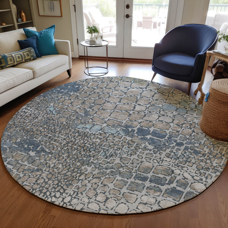 Tapis intérieur / extérieur argenté lavable Siena , 2 pi 6 po x 3 pi 10 po