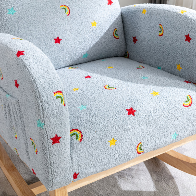 Chaise berçante Desales, Bleu arc-en-ciel