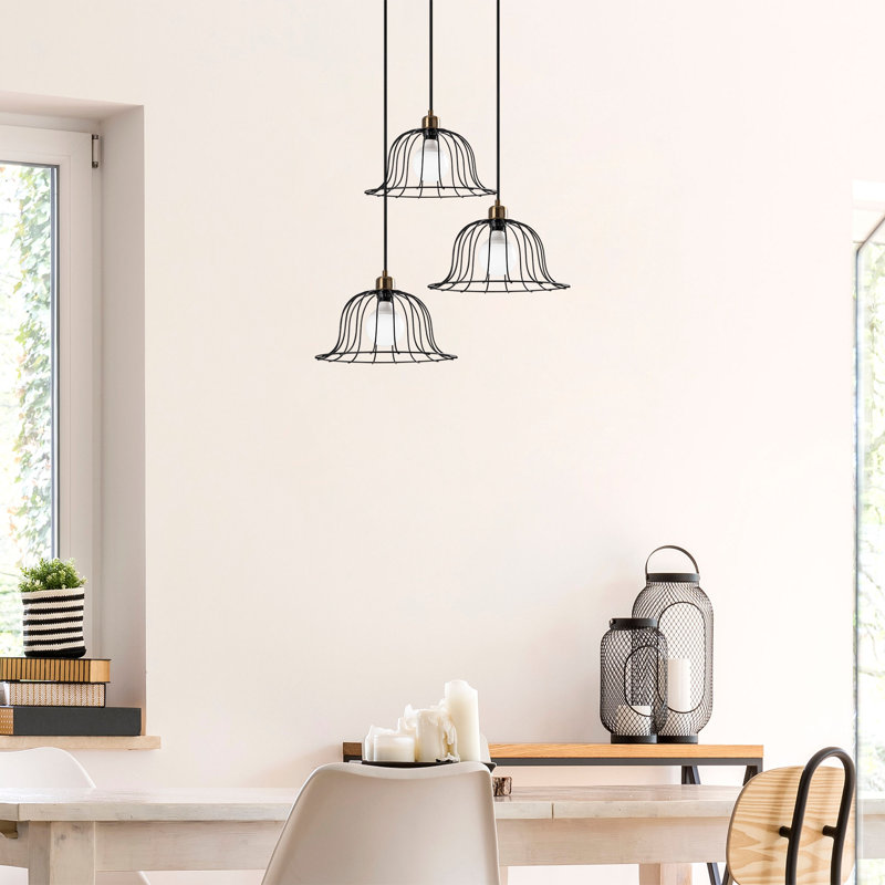 Luminaire suspendu en forme de dôme 3 lumières Huckaby