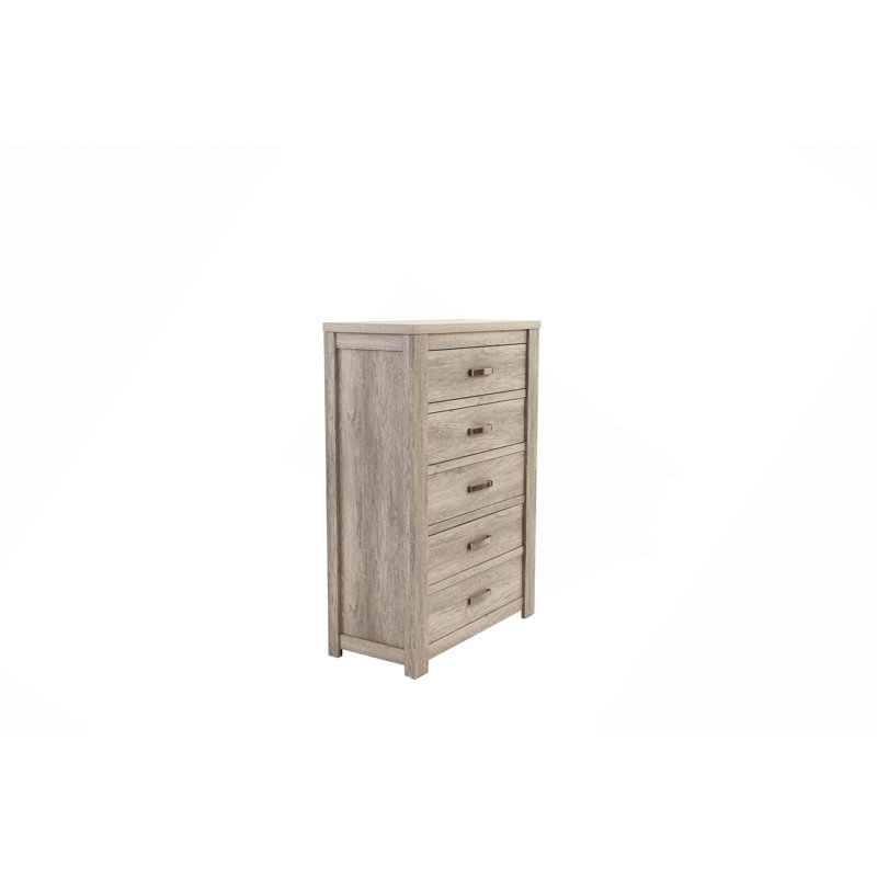 Commode à tiroirs, armoire de rangement à 5 tiroirs simple gris clair 1 pièce