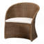 Fauteuil d'appoint bohémien en rotin gris délavé