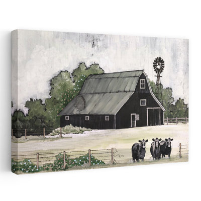 Stay Or Go Abstract Contemporary Cow Landscape Summer Art