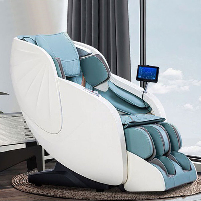 Fauteuil de massage chauffant, Similicuir bleu