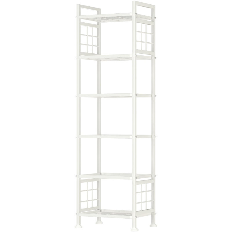6-Wire Standing Storage Shelf for Bathroom Organizers and Storage & Laundry Room Organization, White