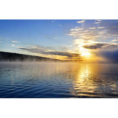 Sunrise On Foggy Lake - Photographie sur toile tendue