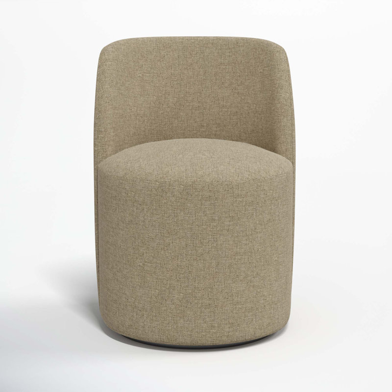 Begonia Swivel Dining Chair, Zuma Natural Textured Linen