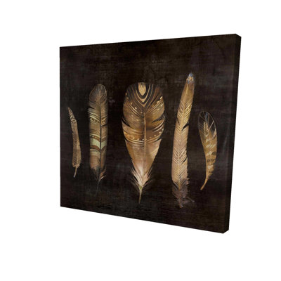 Brown Feather Set | Bohemian Canvas for Home Decor