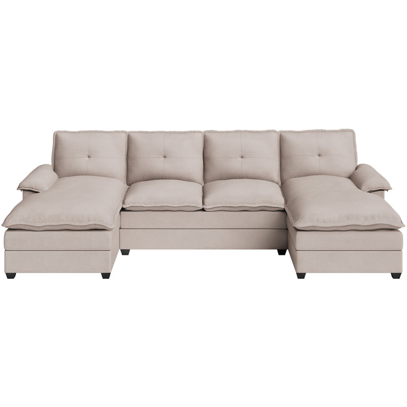 Mendham 3 - Piece Upholstered Sectional, Light Brown 