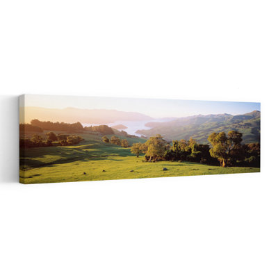 Akaroa Harbor Canterbury New Zealand by Andris Apse - Wrapped Canvas Panoramic Print
