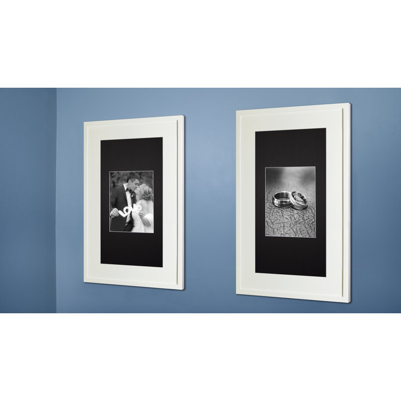 Recessed Picture Frame Door Medicine Cabinet with 3 Adjustable Shelves, White