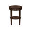 Table d'appoint ronde à 2 niveaux, table de chevet, placage brun, style transitionnel | Idée de cadeau