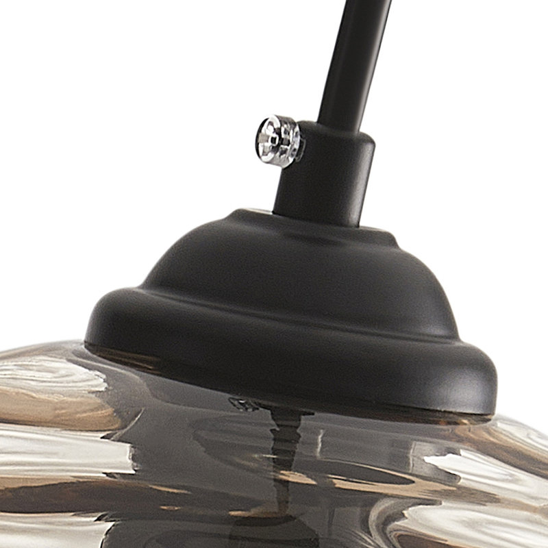 1-Light Textured Glass Dimmable Adjustable Pendant Light