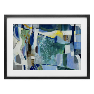 «Blue Tone» éclectique, reproduction encadrée sous verre, conception de Jill Martin