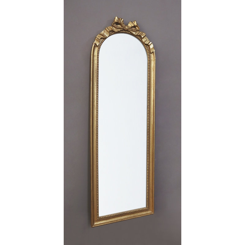 Wall Mounted Mirror with Gold Frame, 48.8" x 15.8", Arch