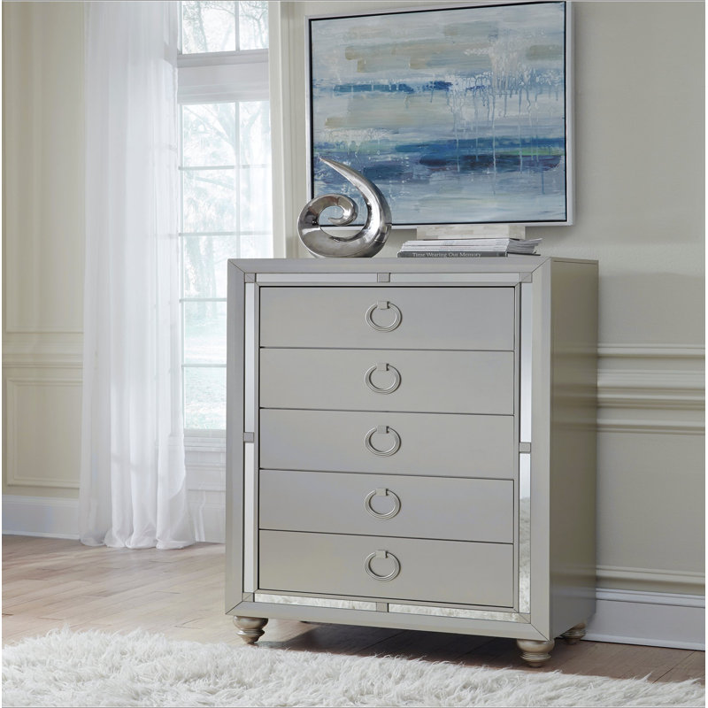 Commode argentée CHLOE GEMSTONE