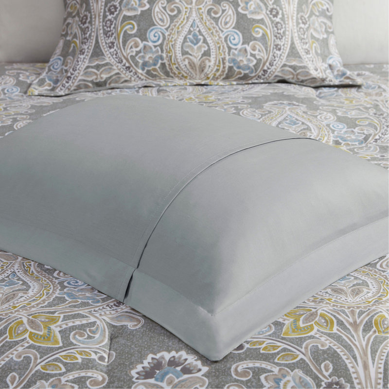 Ensemble d'édredon en coton 6 pièces gris, King Comforter + 5 Additional Pieces