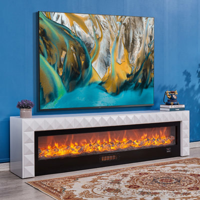 Meuble télé moderne et simple avec foyer