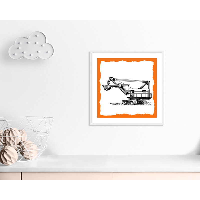 Avertissement 3 enfants, impression sur papier, H 27,5 po x l 27,5 po x P 1,19 po, Encadré de boîte blanc