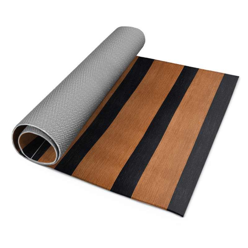 Tapis intérieur / extérieur gris HorizontalStripes, Rectangulaire 3 pi x 5 pi