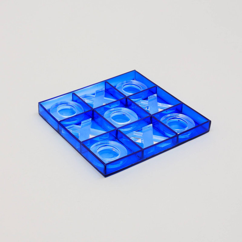 Ensemble de jeu Tik Tack Toe en acrylique bleu