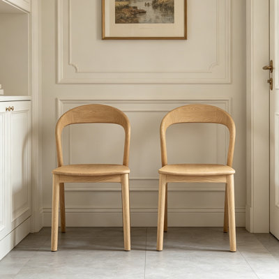 Burlywood Solid back side Chair(Set of 2)