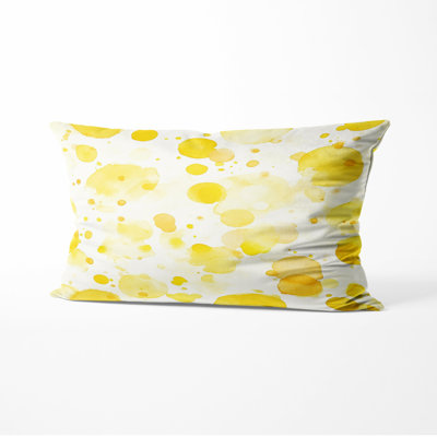 Modern Throw Pillow - Abstract Yellow Dew Bubble Printed Cushion