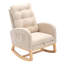 Chaise berçante décorative avec repose-pieds à haut dossier en bois d'hévéa-932020821