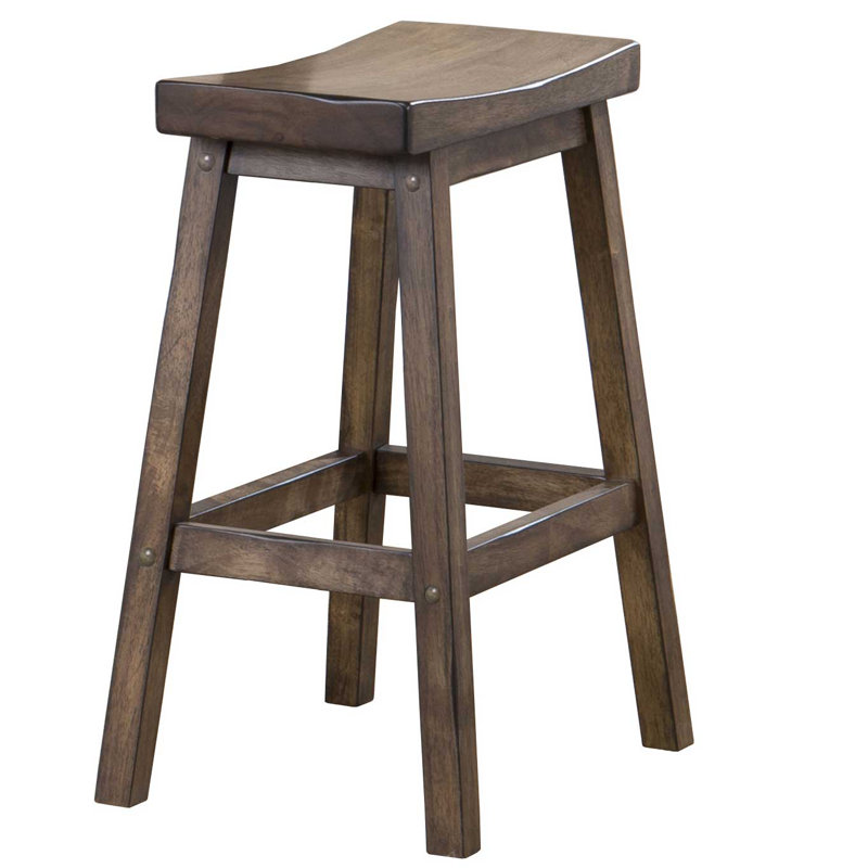 Tabouret de comptoir 24 po Kewaunee, Brun rustique, Gris