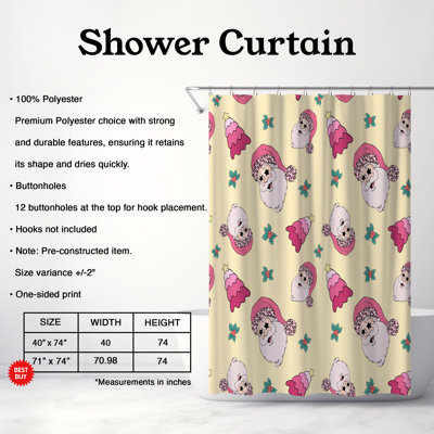 Rideau de douche standard rose 1 pièce
