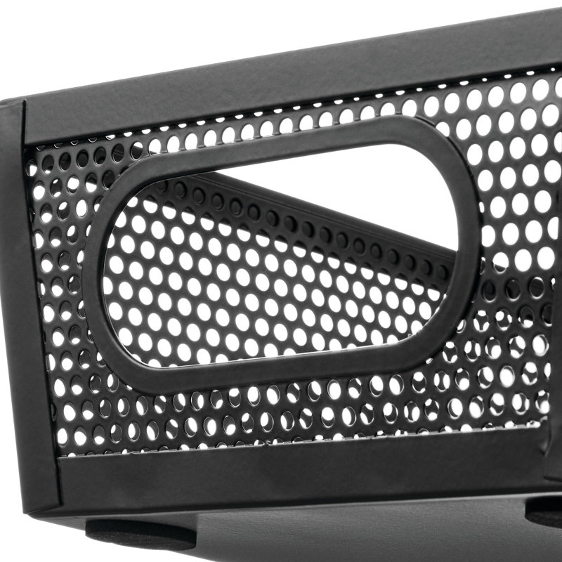 Perforated Metal Storage Bin with Handles for Kitchen and Pantry - Set of 2, Black