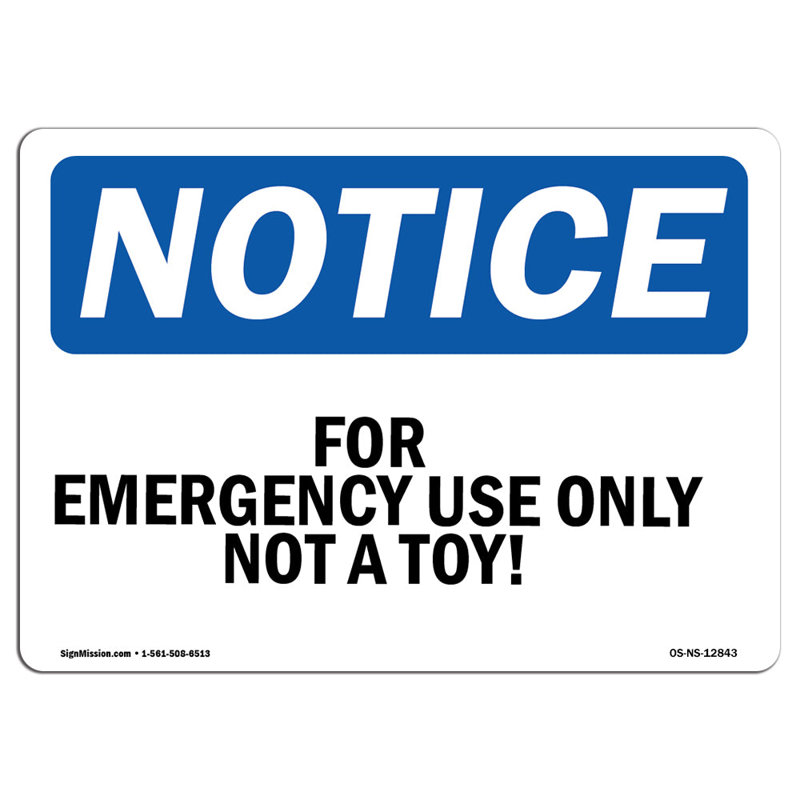 Enseigne pour jouets d'urgence