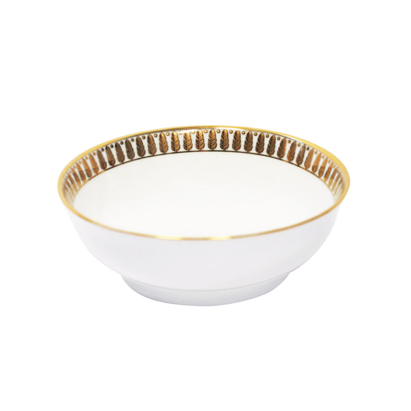 Plumes Porcelain Salad Bowl, Gold