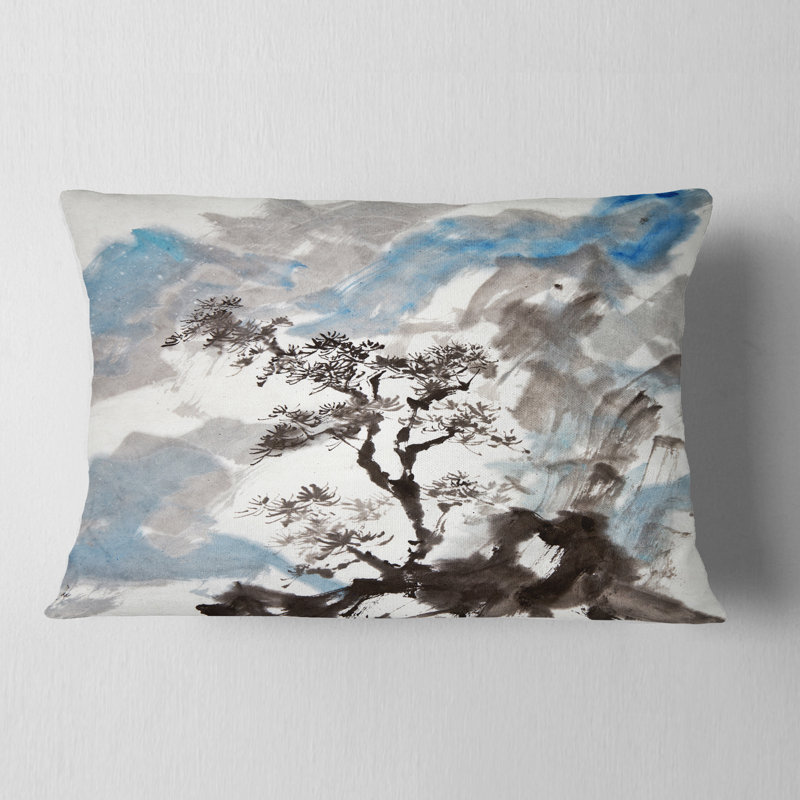 Chinese Pine Tree - Forest Printed Throw Pillow