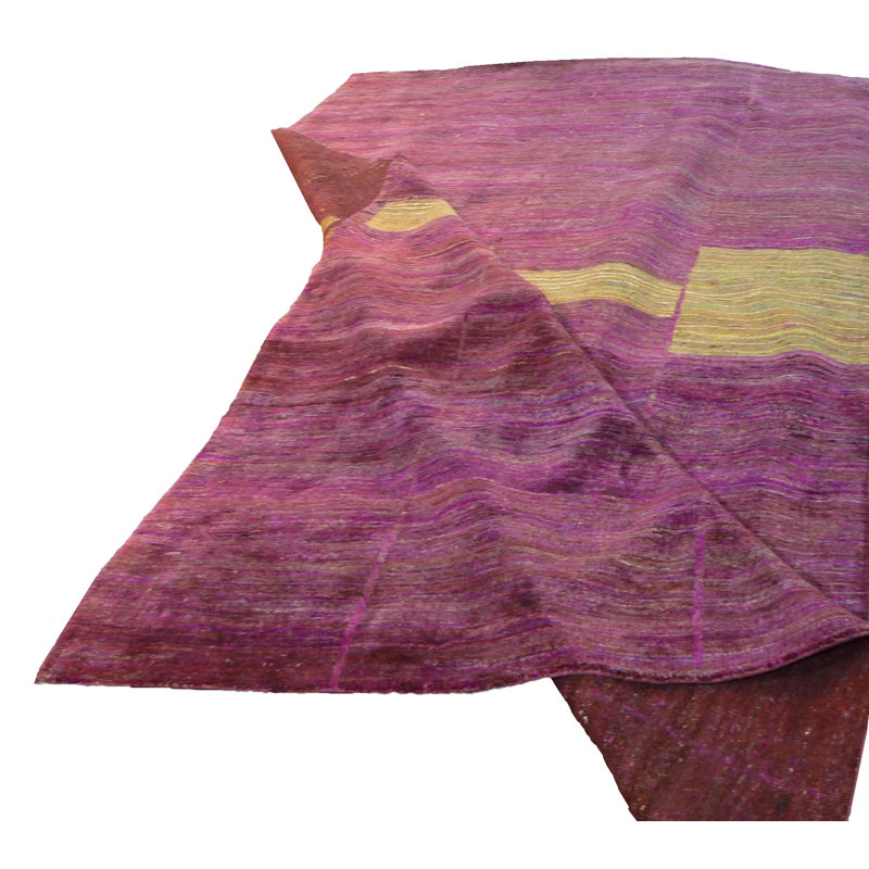 Rumi Hand-Knotted Silk Purple Area Rug, Rectangle 7'11" x 10'10"