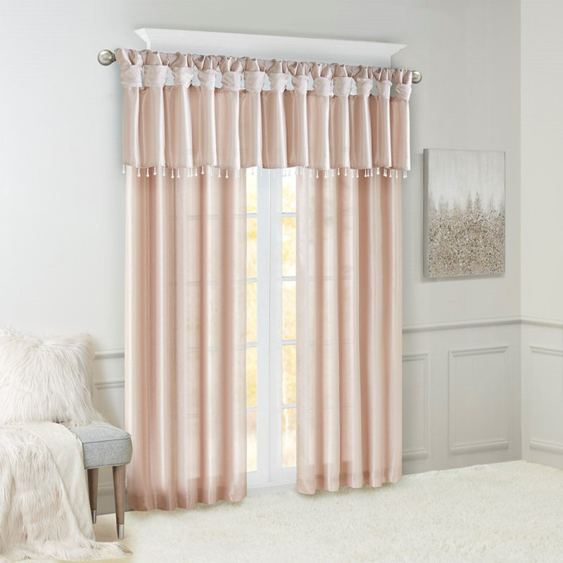 Panneau de rideau de fenêtre Twist, Rosé