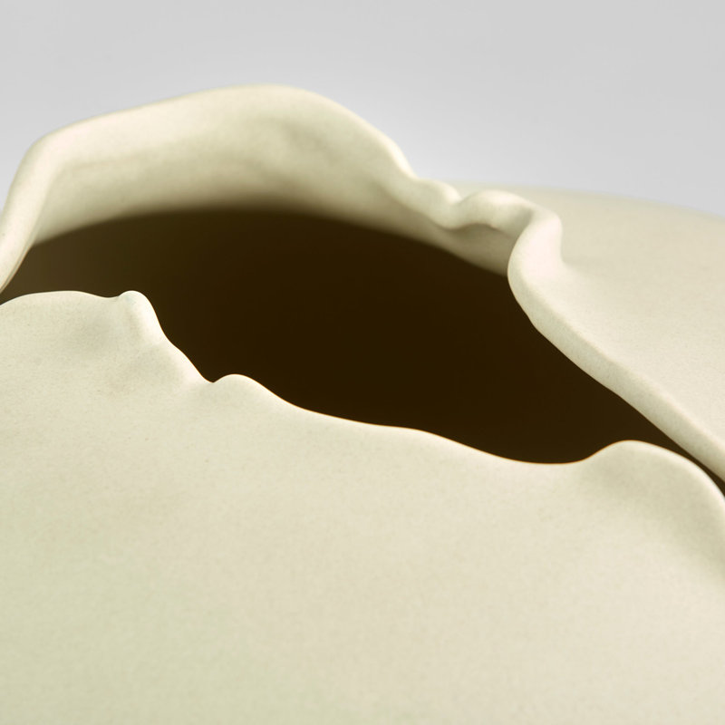 Tambora Handmade Ceramic / Porcelain Table Vase, 8" H x 13.5" W x 13.5" D