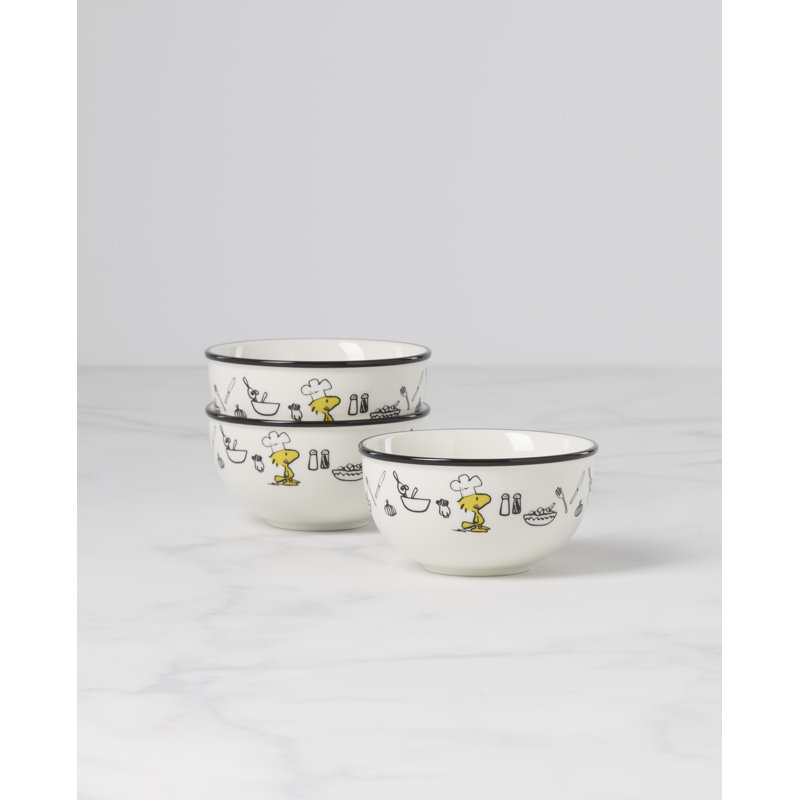 Mini bols Lenox Chef Snoopy, ensemble de 3