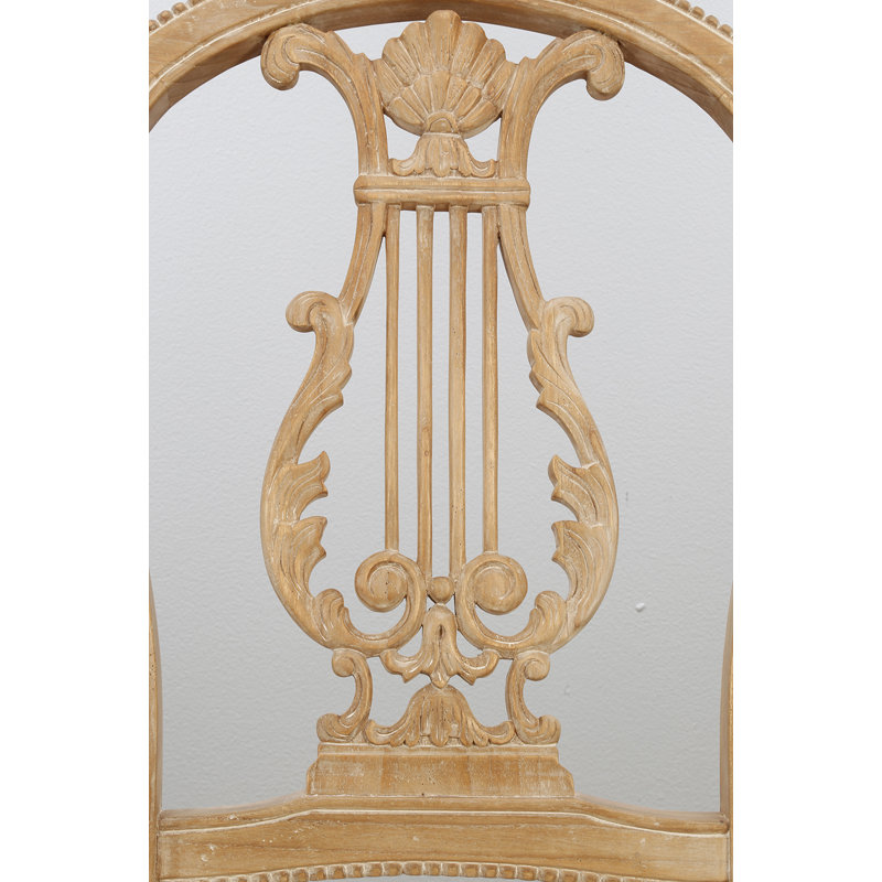 Ikhra Queen Anne Back Side Chair, Pickled Natural