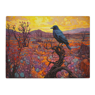 Raven Colour Field  Glass Chopping Board