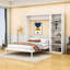 Lit escamotable en bois avec tablettes, conception pliable peu encombrante-1728178212-1728178211