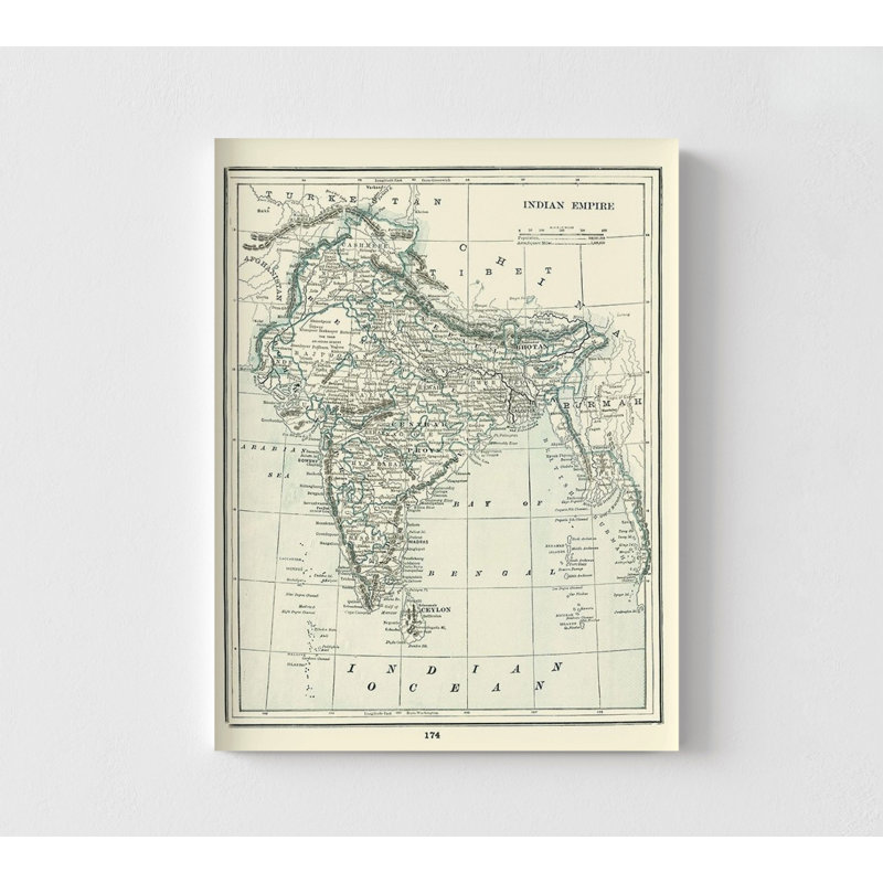 Affiche de l'histoire de l'Inde, Inde, Inde, Empire indien, Rathbun, Rathbun, 1893, H 36 po x l 48 po, Ne s’applique pas