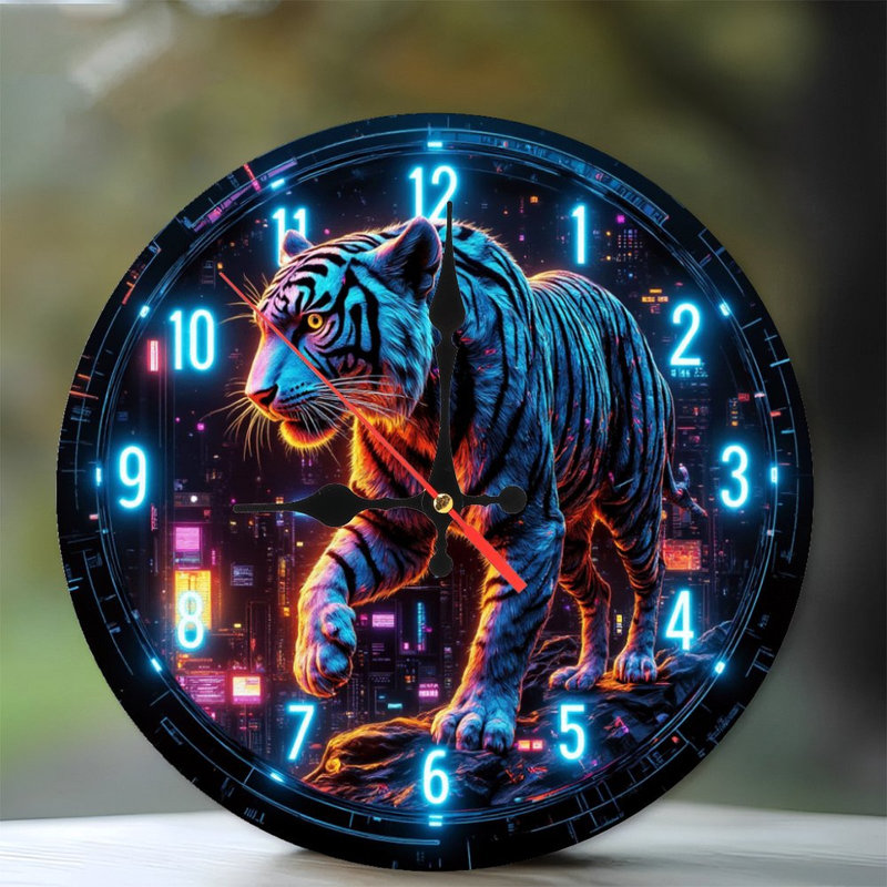Horloge néon tigre