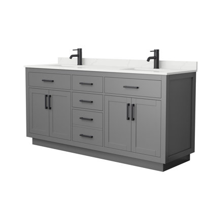 Beckett TK Double Bathroom Vanity with Quartz Top